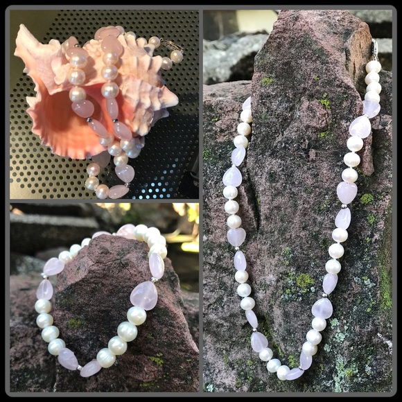 Freshwater pearl necklace and bracelet set - Picture 6 of 6